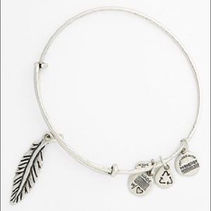 ALEX AND ANI SILVER FEATHER BANGLE